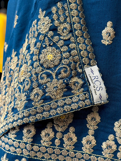 Embroidered Blue| SEQ-55C | 3 Piece | Stitched