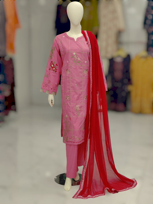Embroidered Light Pink V5952B | Stitched | 3 Piece