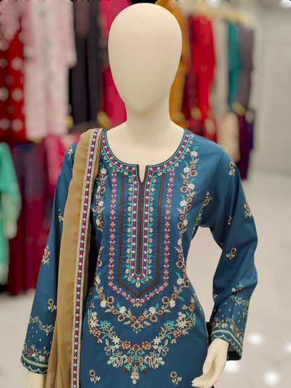 Zinc Embroidered Shirt RC463-A | Brown Chiffon Dupatta | Stitched | 3 Piece | Volume 4