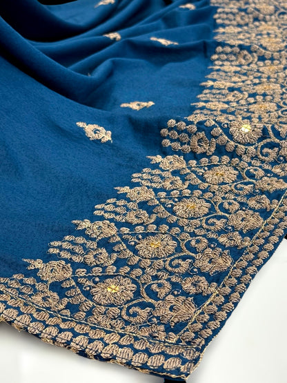 Embroidered Blue| SEQ-55C | 3 Piece | Stitched
