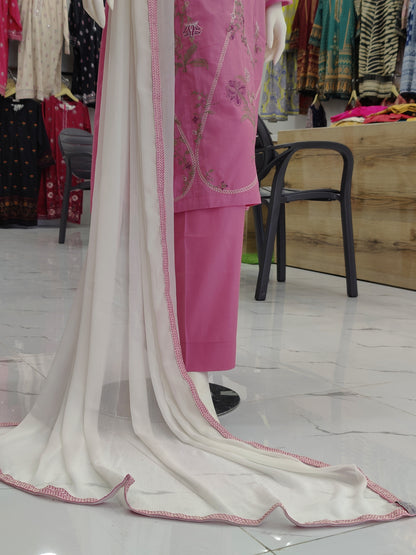 Embroidered Light Pink V595B | Stitched | 3 Piece