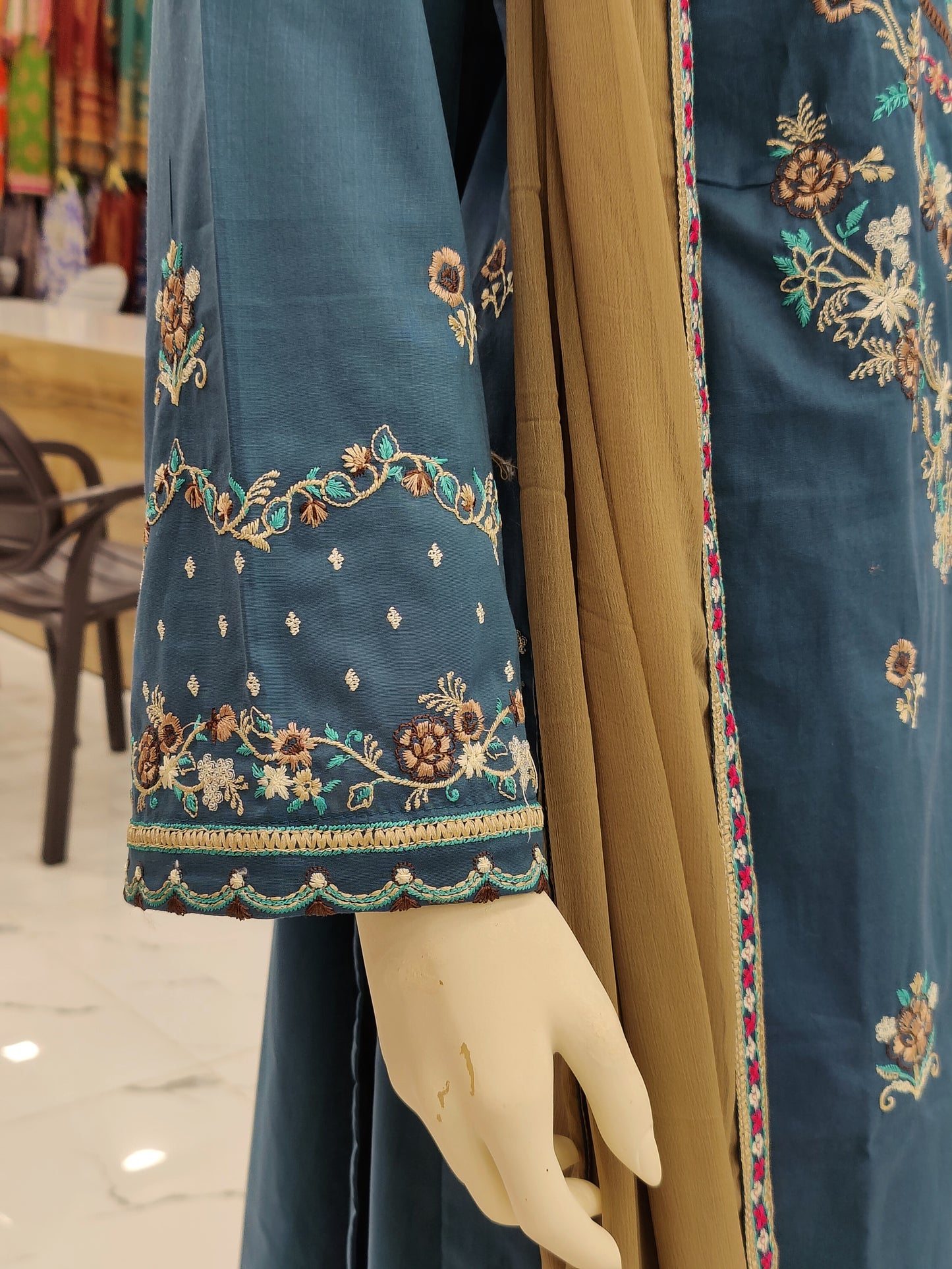 Zinc Embroidered Shirt RC463-A | Brown Chiffon Dupatta | Stitched | 3 Piece | Volume 4