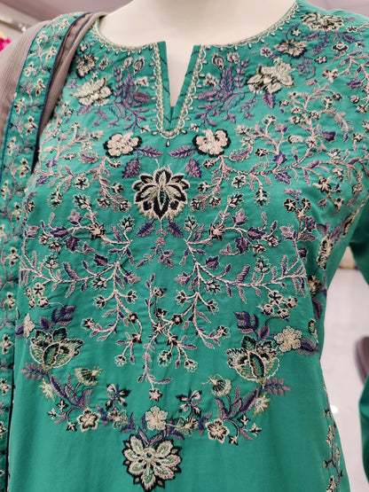 Sea Green Embroidered Shirt RCV443 | Chiffon Dupatta | Stitched | 3 Piece