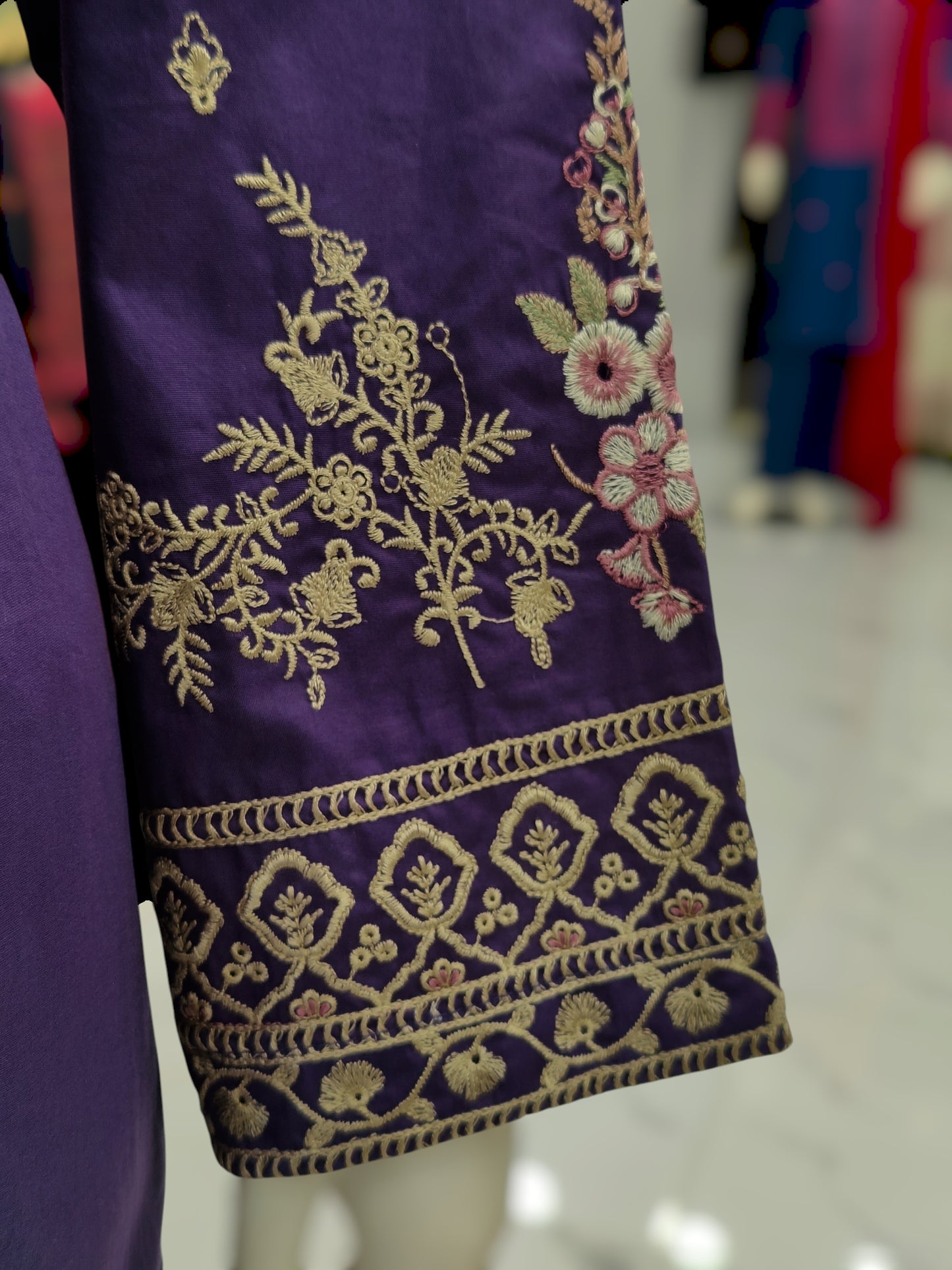 Embroidered Purple V1438A | 3 Piece | Stitched