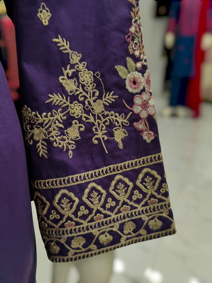 Embroidered Purple V1438A | 3 Piece | Stitched