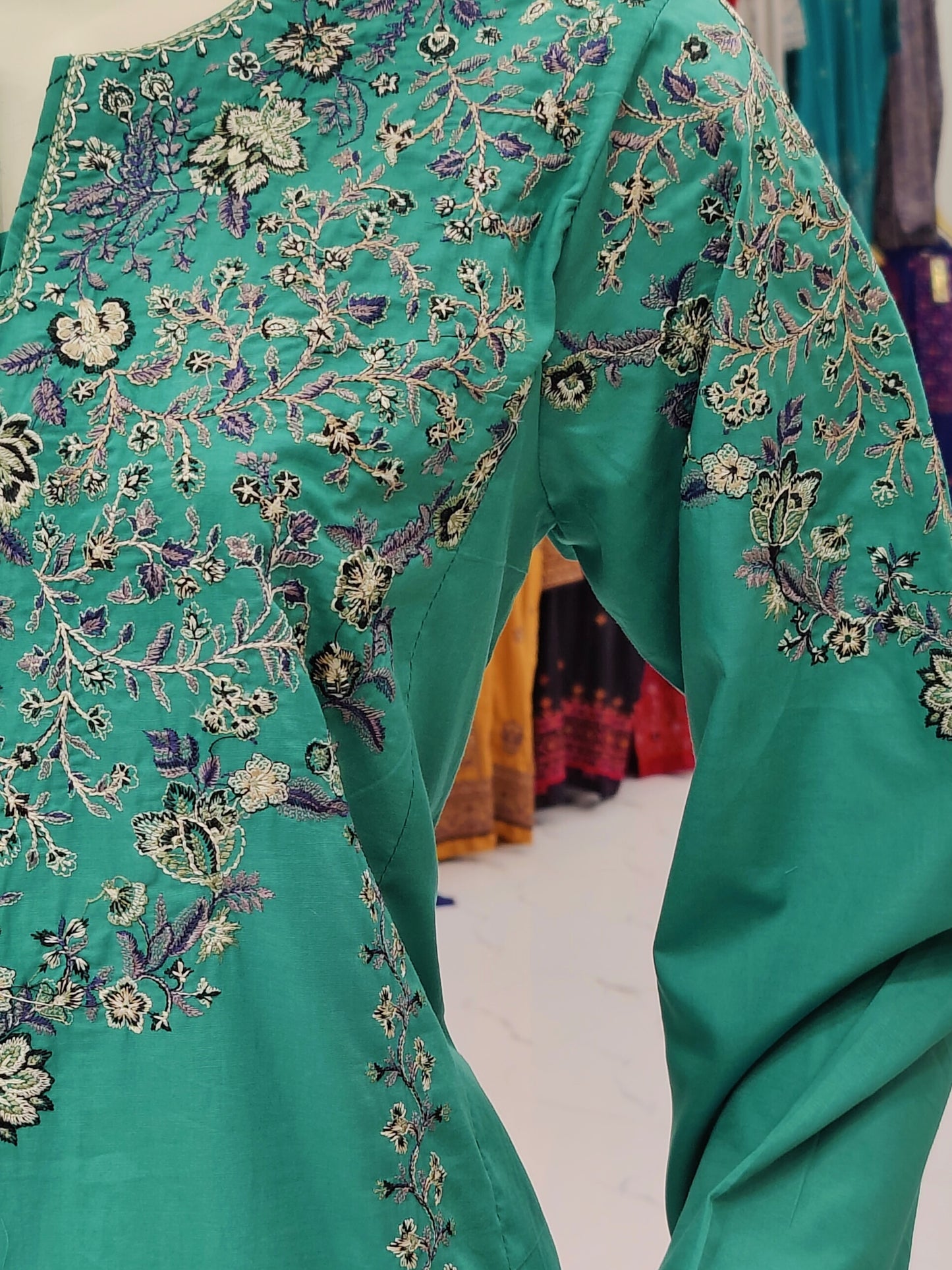 Sea Green Embroidered Shirt RCV443 | Chiffon Dupatta | Stitched | 3 Piece