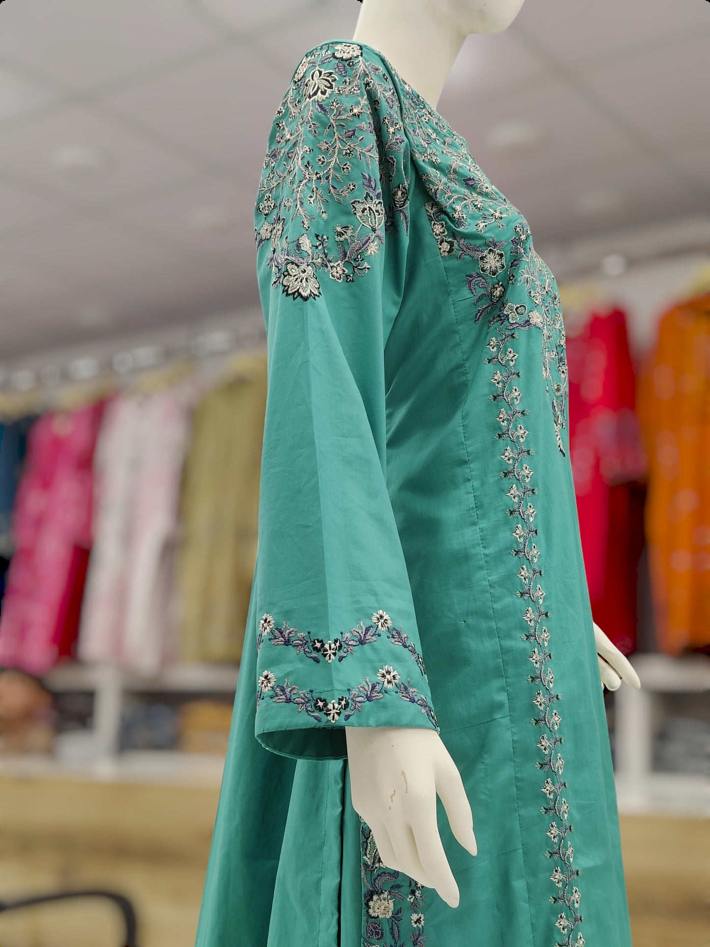 Sea Green Embroidered Shirt RCV443 | Chiffon Dupatta | Stitched | 3 Piece