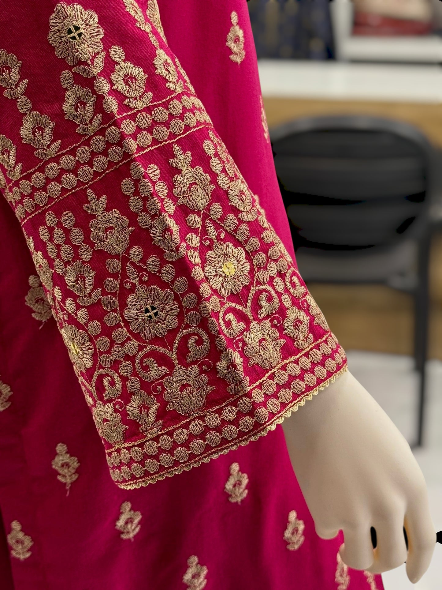 Embroidered Pink SEQ-55B | 3 Piece | Stitched